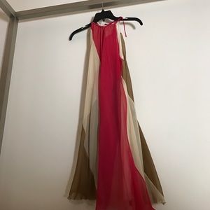 Free People cream, gold and hot pink dress