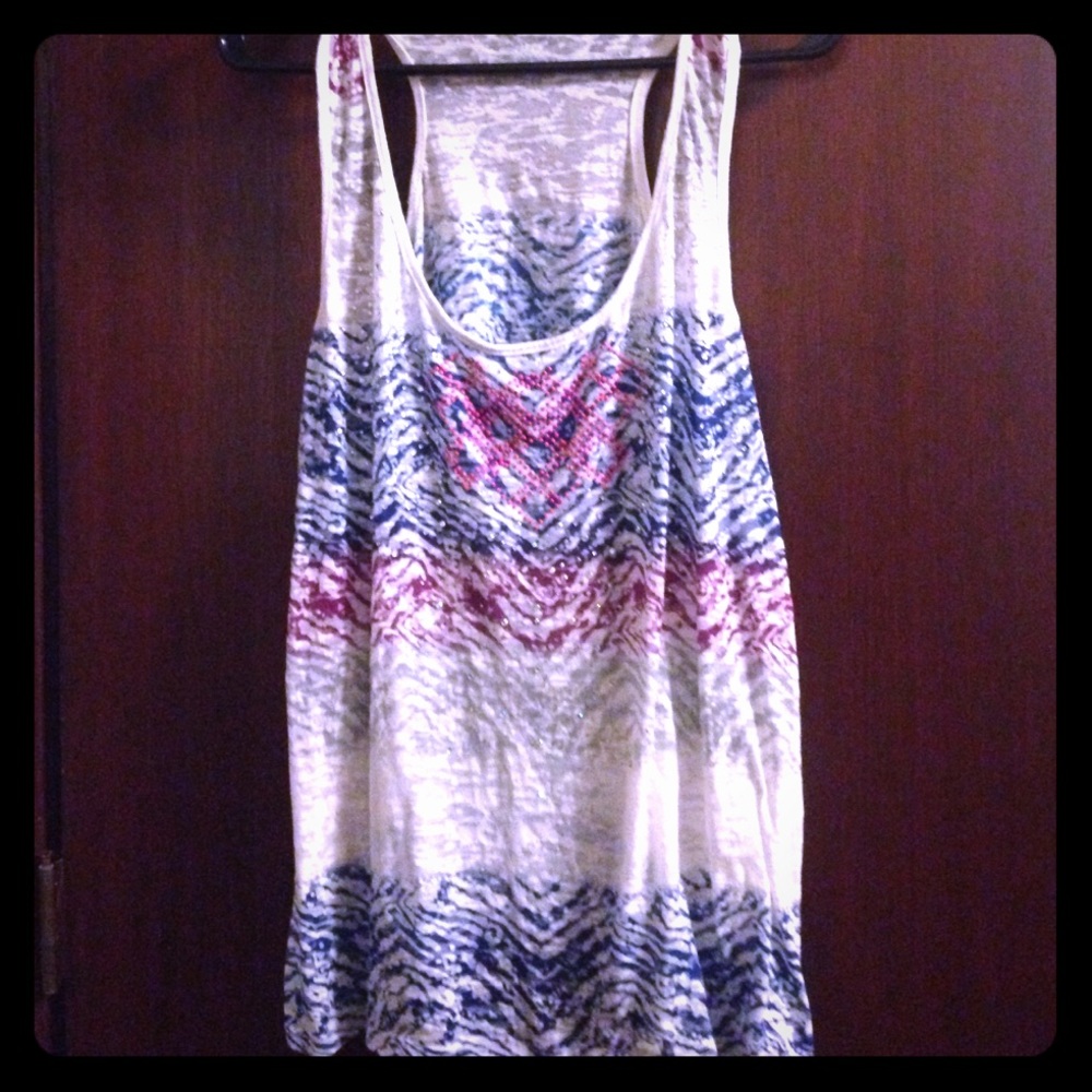 Blingy racerback tank top 1x burnout style