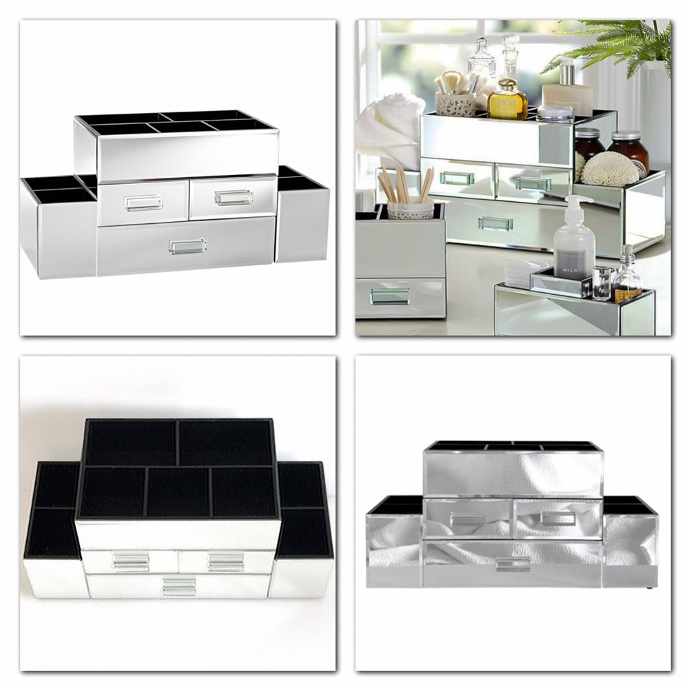 Pottery Barn Large Mirrored Makeup/Brush Organizer