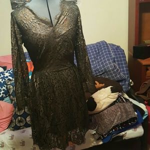 Bar III lace applique dress