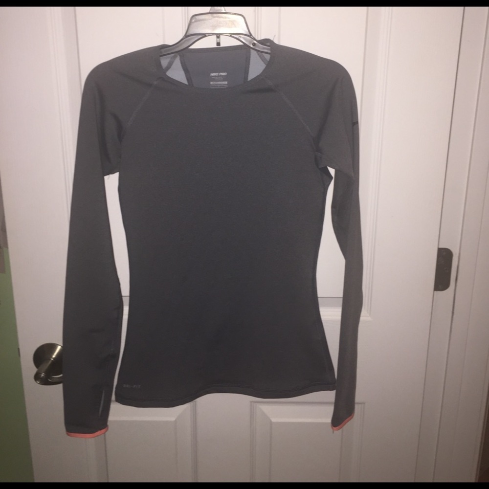 Grey Nike pro top