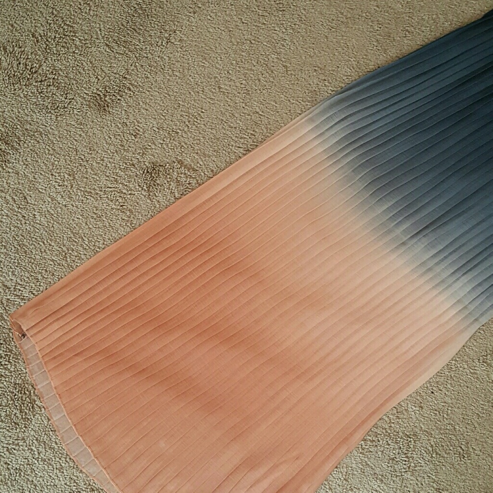 Peach /blue Pleated skirt
