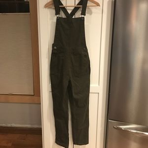 Brandy Melville Uma Olive Overalls NWT