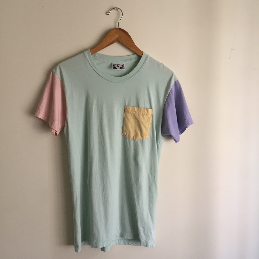 American Apparel ColorBlock Pocket  Unisex T-Shirt