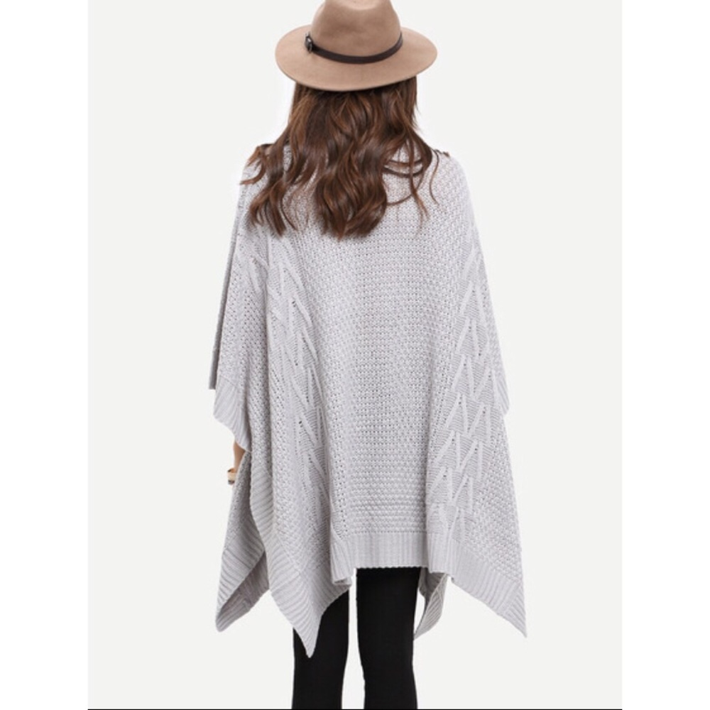 Turtleneck Sweater Poncho - Picture 4 of 5
