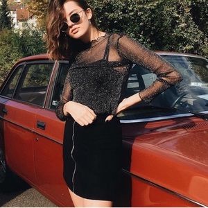 Brandy Melville black corduroy skirt