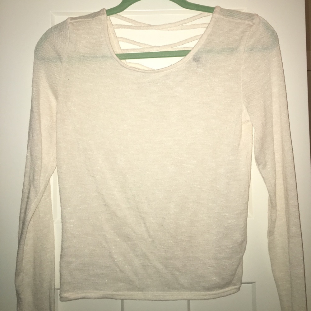 Criss crossed back sweater