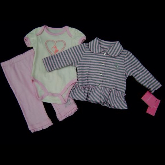 Baby Girls' 3pcs Pant Set Size 0-3M - Picture 1 of 1