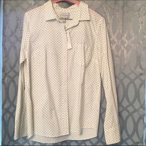 Women's polka-dot button down long sleeve shirt