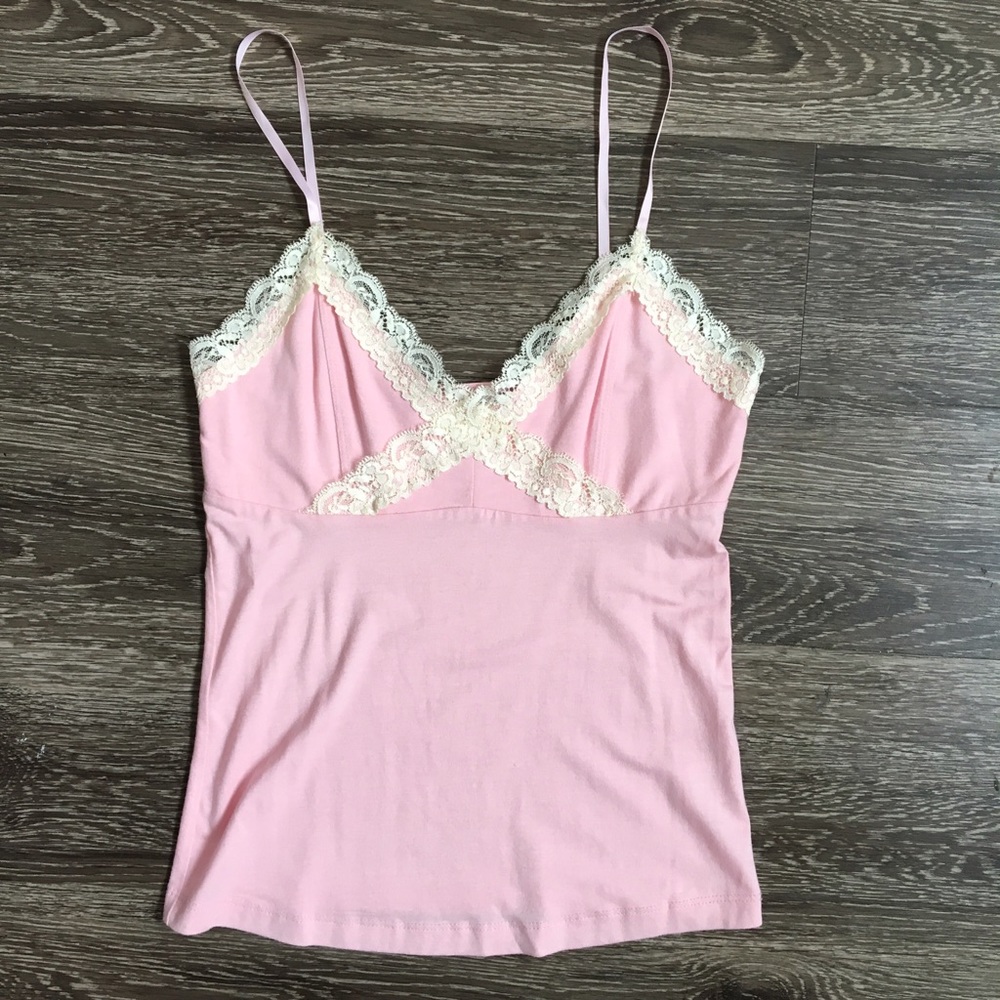 NWOT Women's Guess Jeans pink camisole, size Small