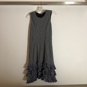 Theyskens' Theory blue tweed look dress