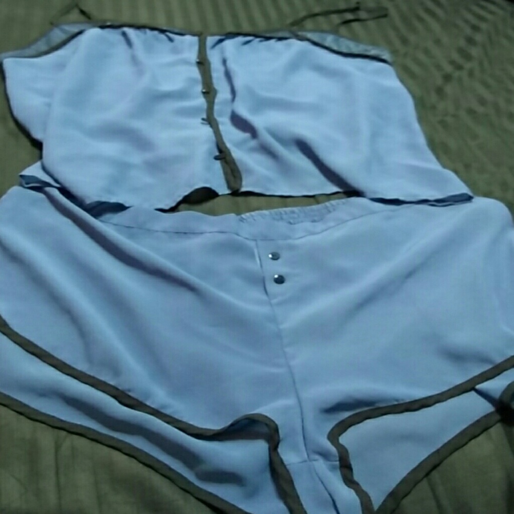 Sheer blue pajama set