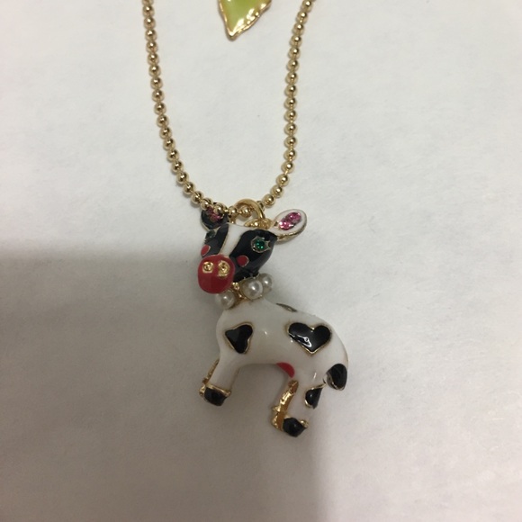 Betsey Johnson cow necklace long gold - Picture 2 of 4