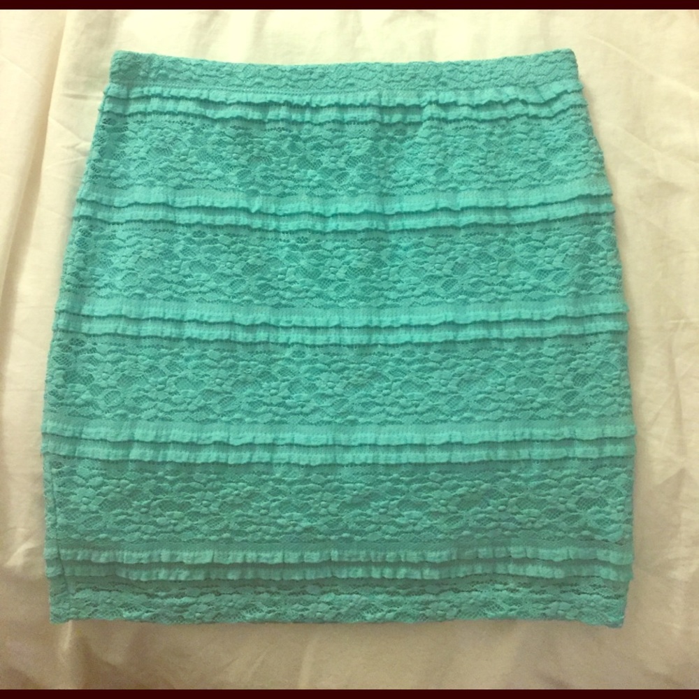 Turquoise mini skirt
