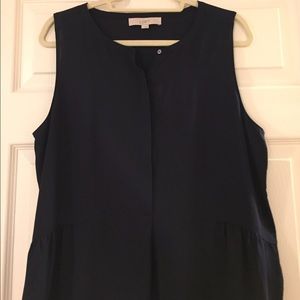 LOFT Navy Peplum Blouse
