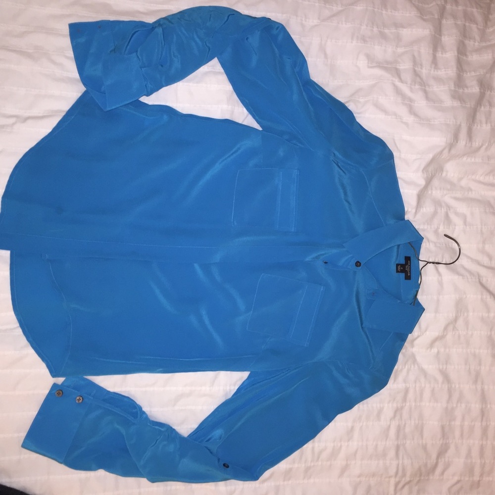 Button down blue blouse