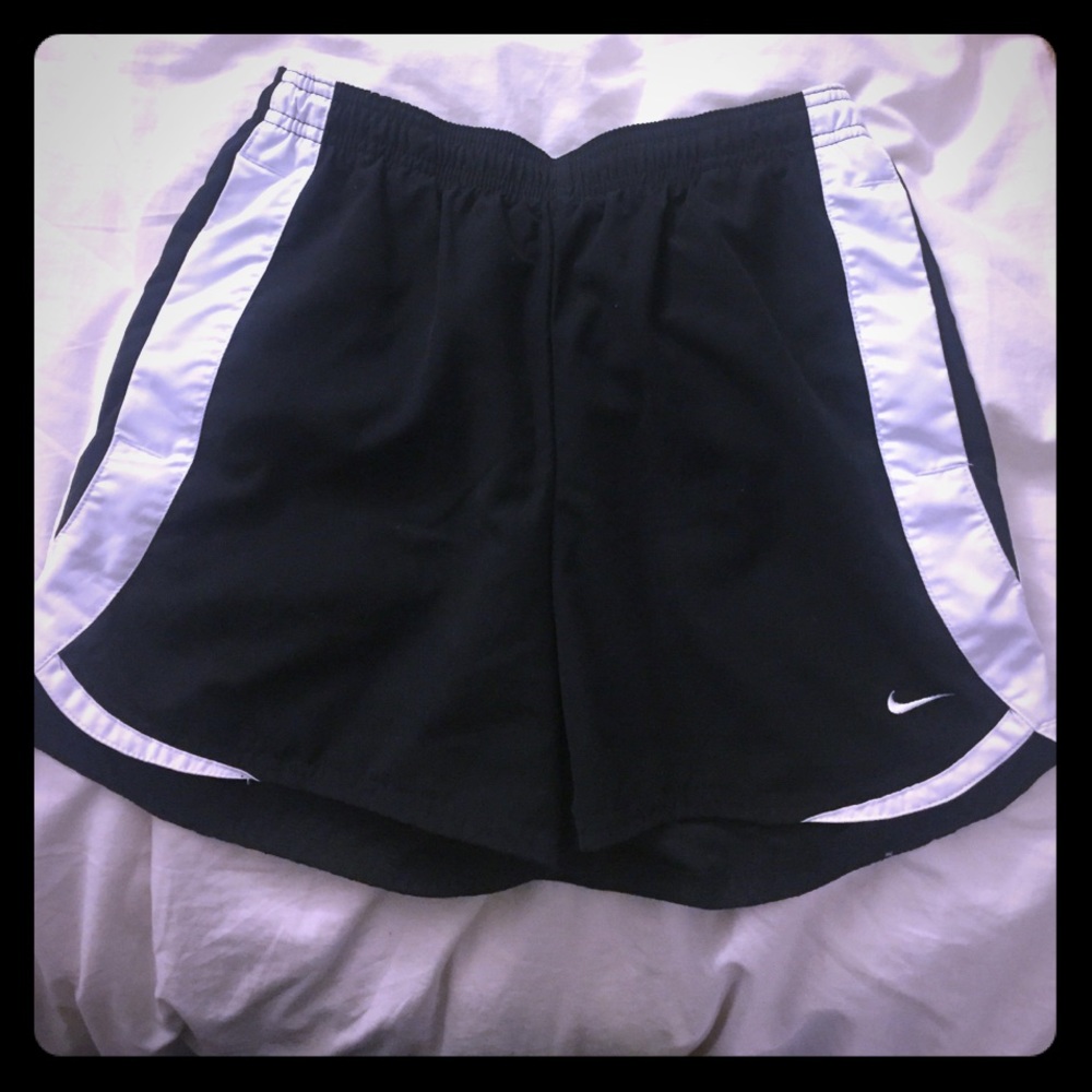 Nike black and white running shorts