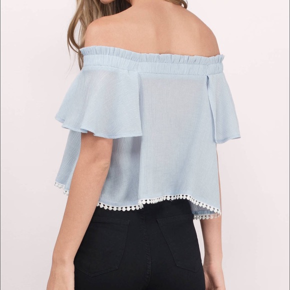 TOBI Light Blue Off the Shoulder Top (NWT) - Picture 2 of 3