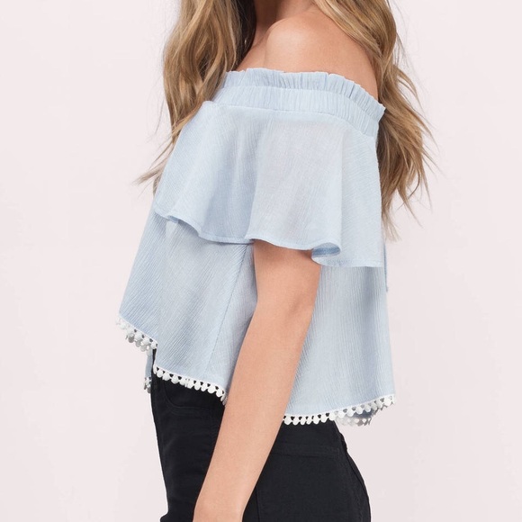 TOBI Light Blue Off the Shoulder Top (NWT) - Picture 3 of 3