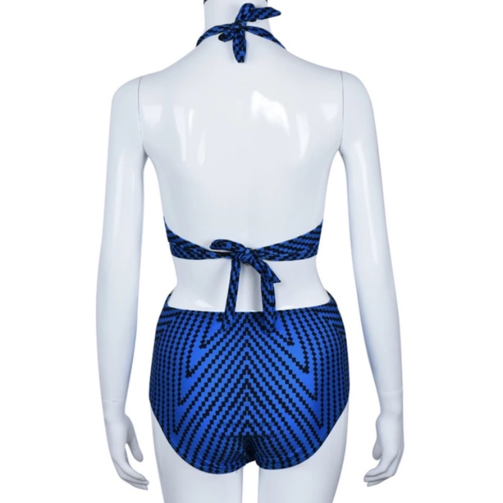 Sexy Colorful Blue Monokini Bikini Bathing Suit - Picture 6 of 8