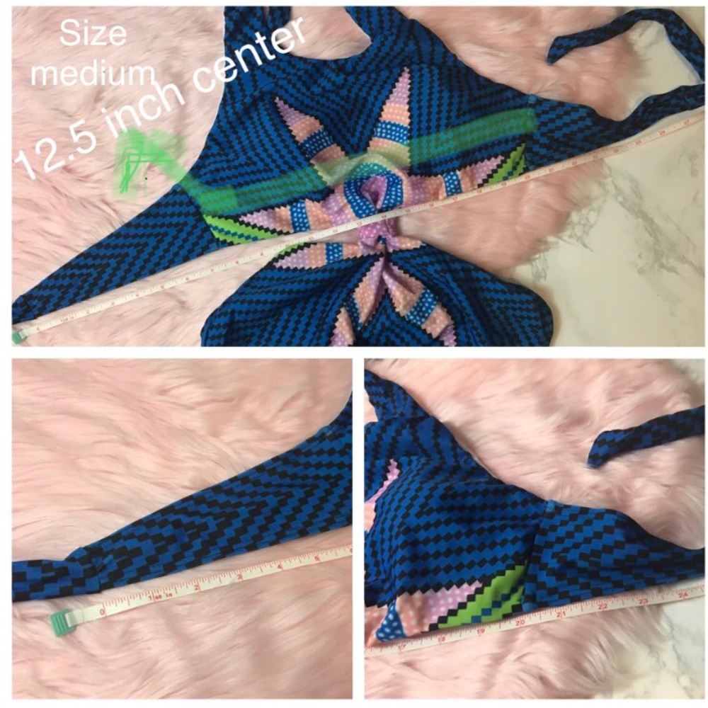 Sexy Colorful Blue Monokini Bikini Bathing Suit - Picture 8 of 8