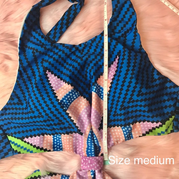 Sexy Colorful Blue Monokini Bikini Bathing Suit - Picture 7 of 8