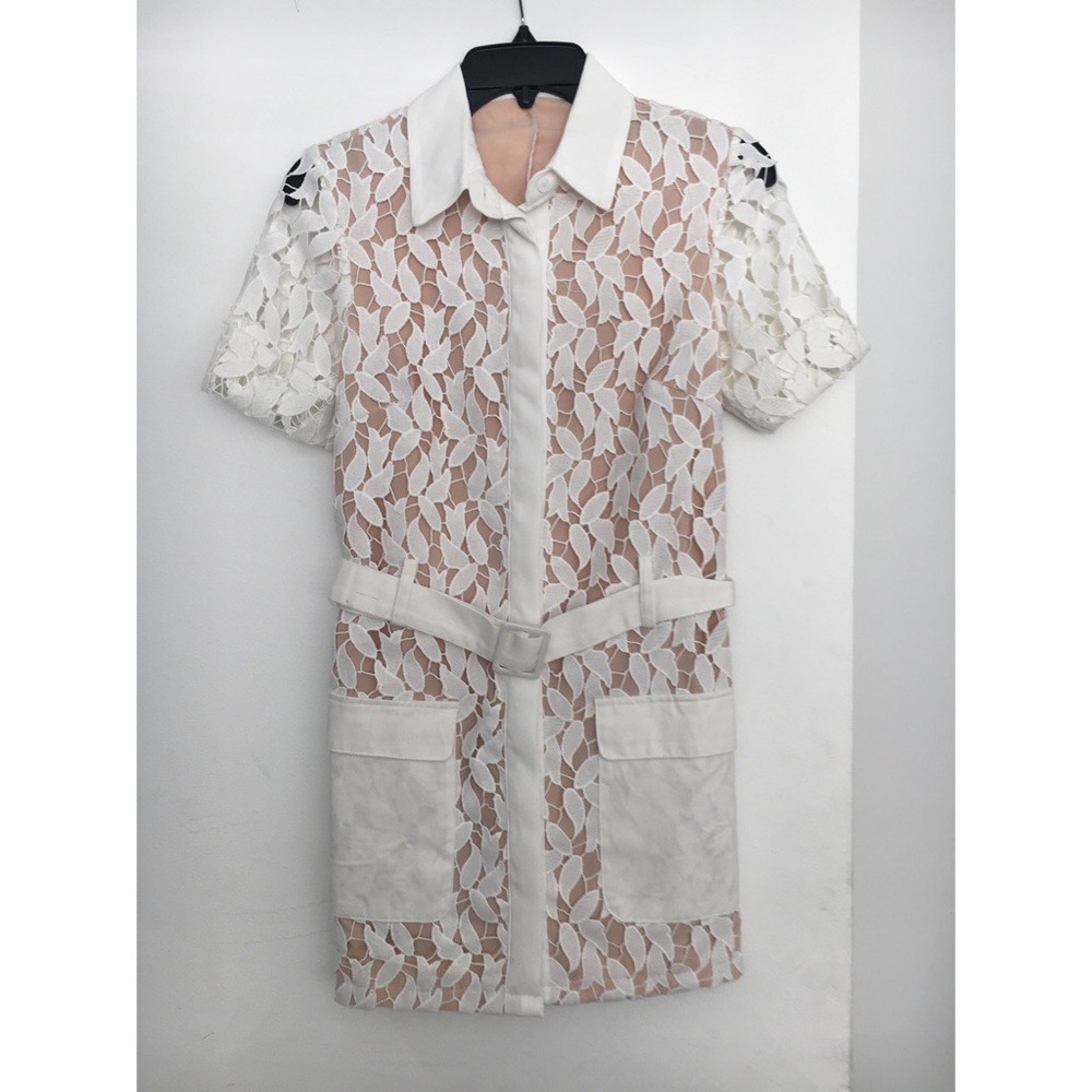 Greylin white lace dress
