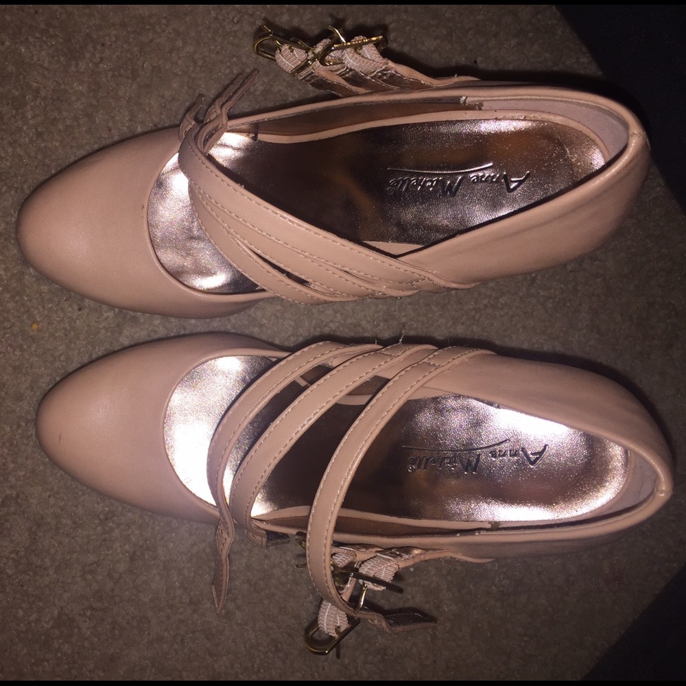 Nude 3-strap stilettos