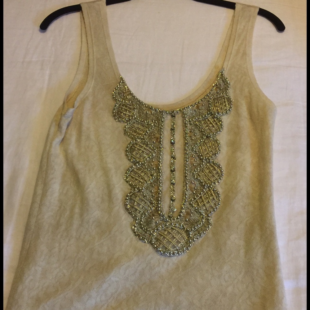 Beaded gold tank