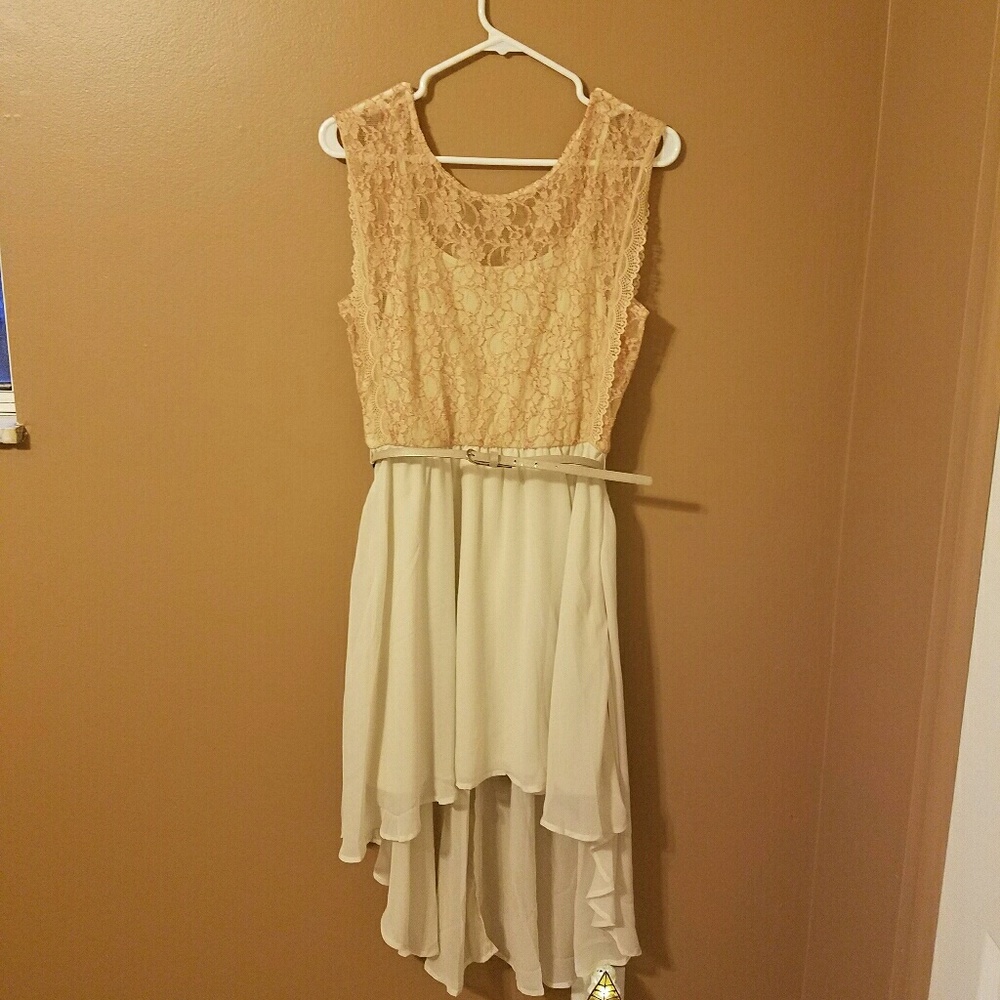 Pink and cream dress