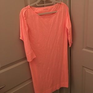 Lilly Pulitzer Coral Boatneck 3/4 Sleeve Dress