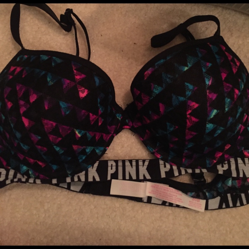 Lace geometric PINK bra