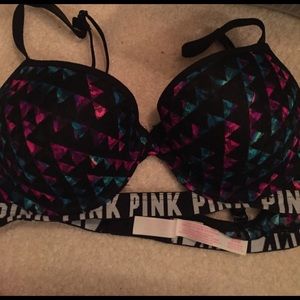 Lace geometric PINK bra