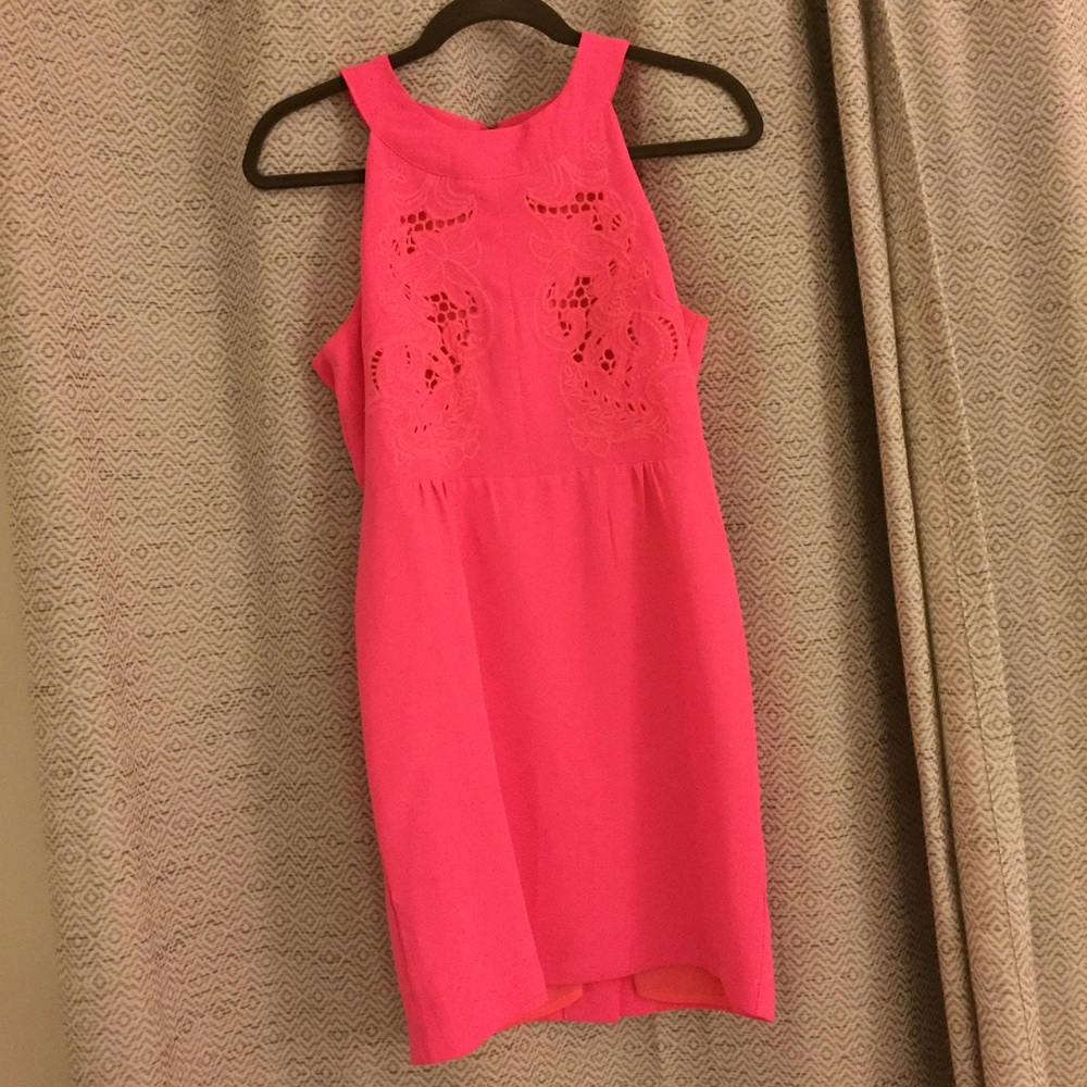 Pink embroidered dress