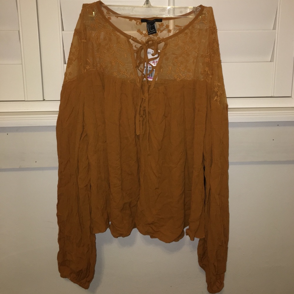 Forever 21 Burnt Orange Long Sleeve Top