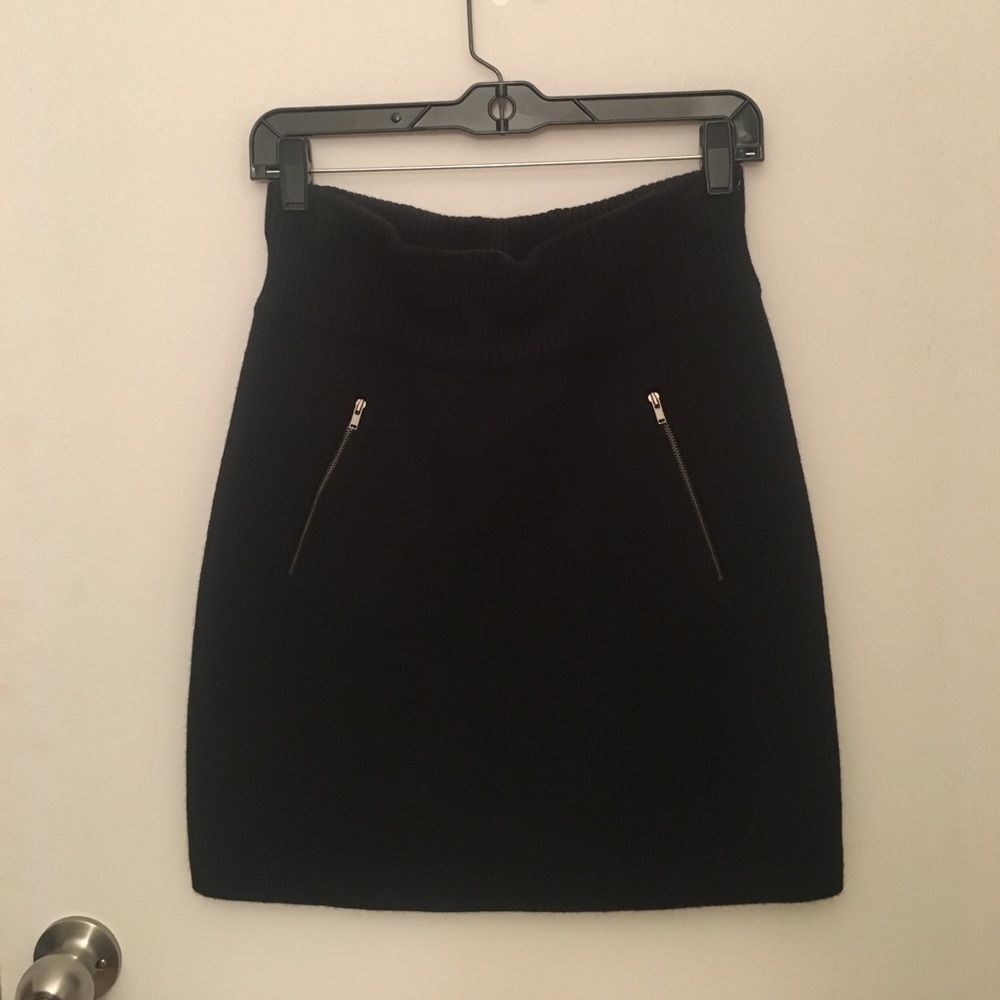 Ann Taylor Loft High Waisted Knit Black Skirt