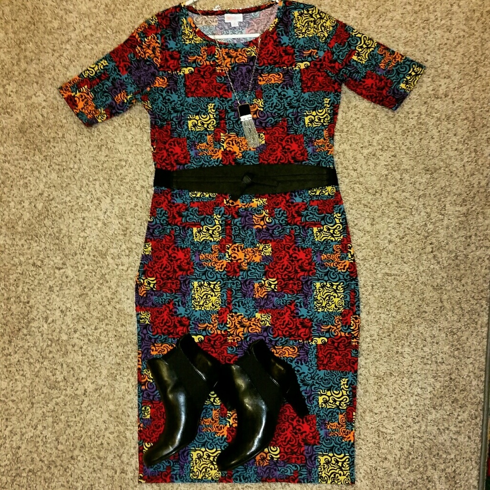 LuLaRoe Multi-colored Jewel Toned Julia Dress