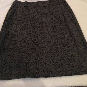 Grey and Black Leopard Print Pencil Skirt