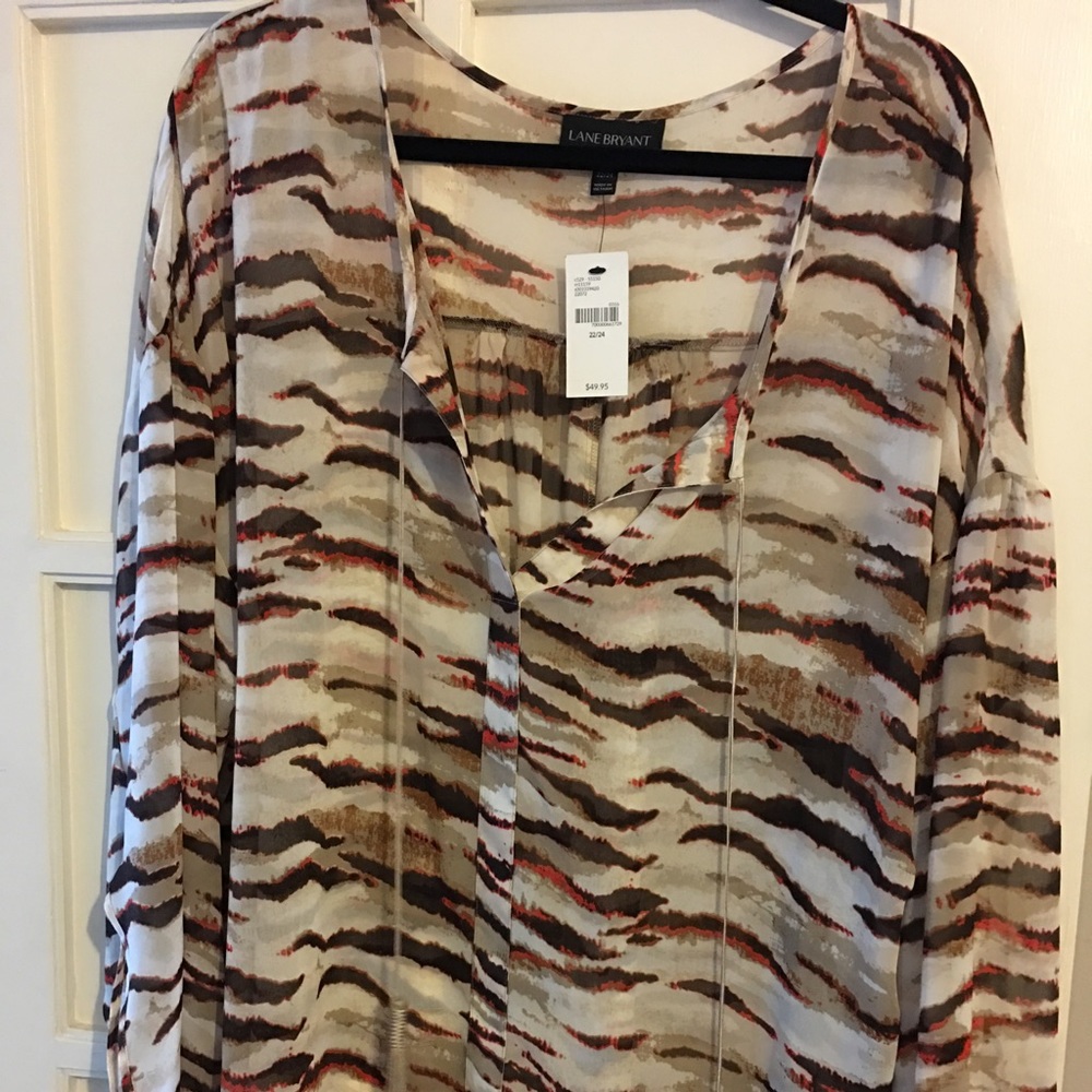 Sheer Animal Print Blouse- Lane Bryant