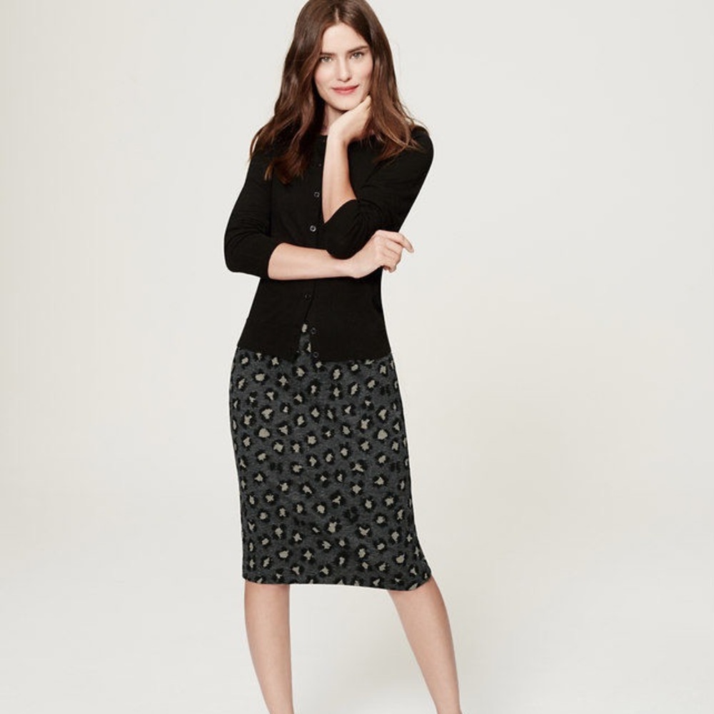 LOFT Leopard Print Pencil Skirt