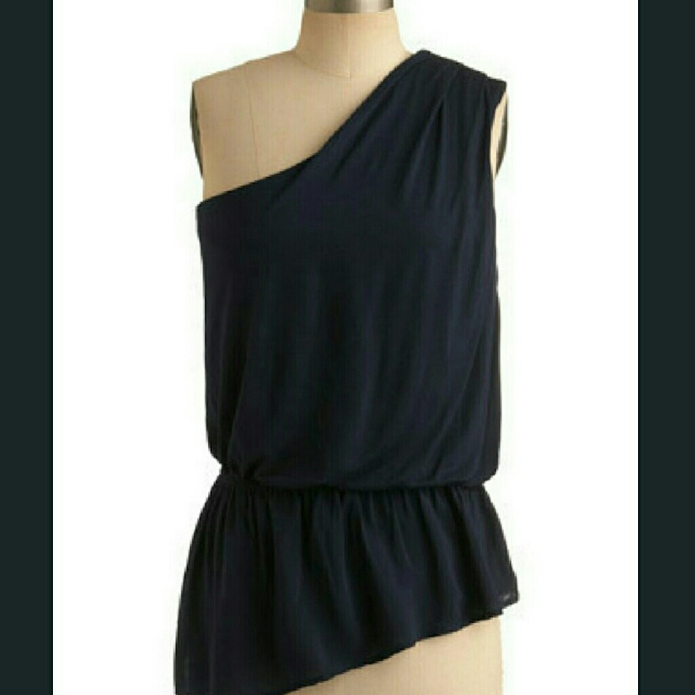 NWT Modcloth Navy one shoulder top