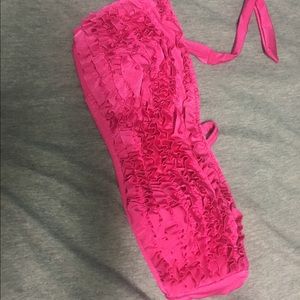 Pink ruffle bathing suit