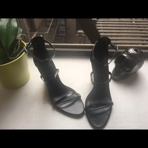 Chic Black Strappy Wedges