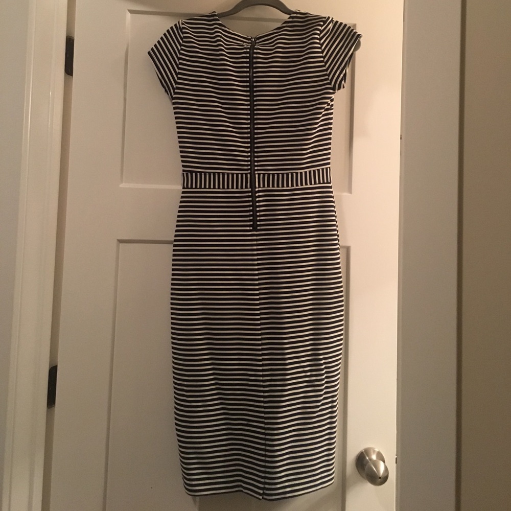 Navy blue and white striped dress - Picture 3 of 4