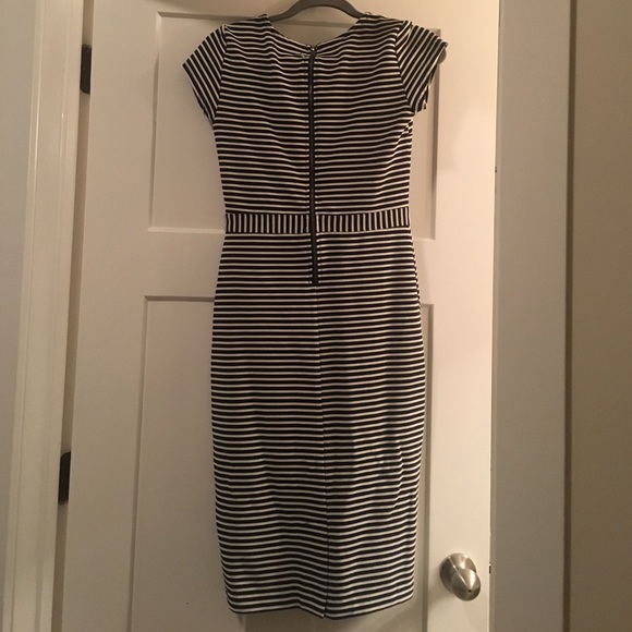Navy blue and white striped dress - Picture 3 of 4