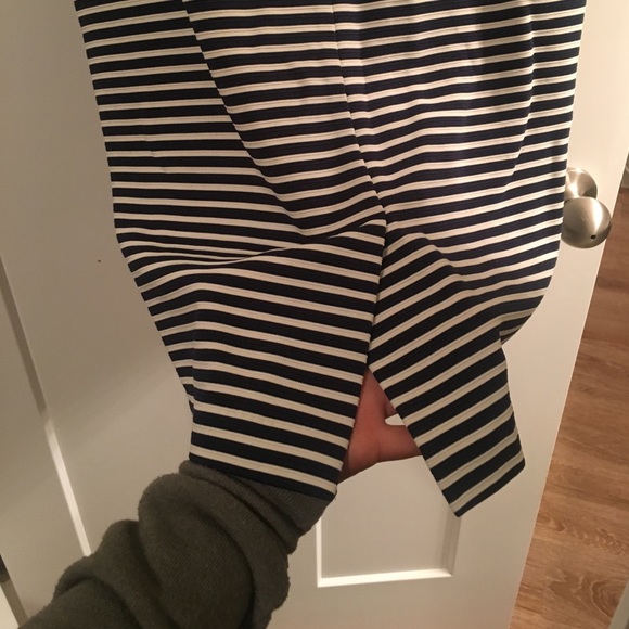 Navy blue and white striped dress - Picture 4 of 4