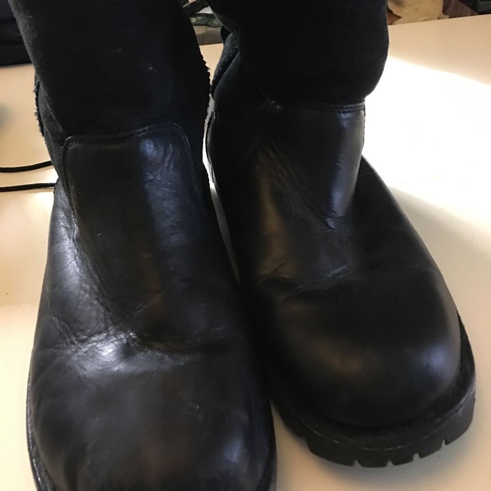 Men's black leather / suede UGG boots