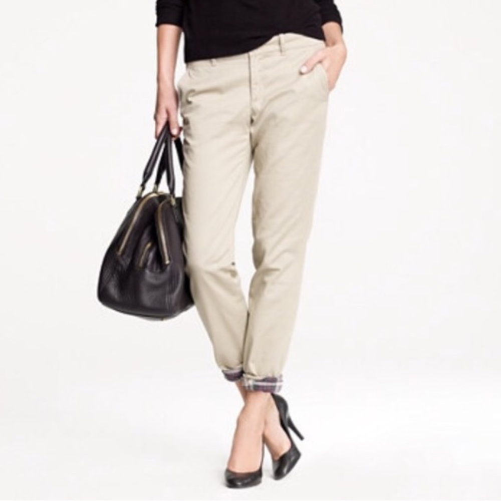 J Crew Waverly Chino Creme Pant