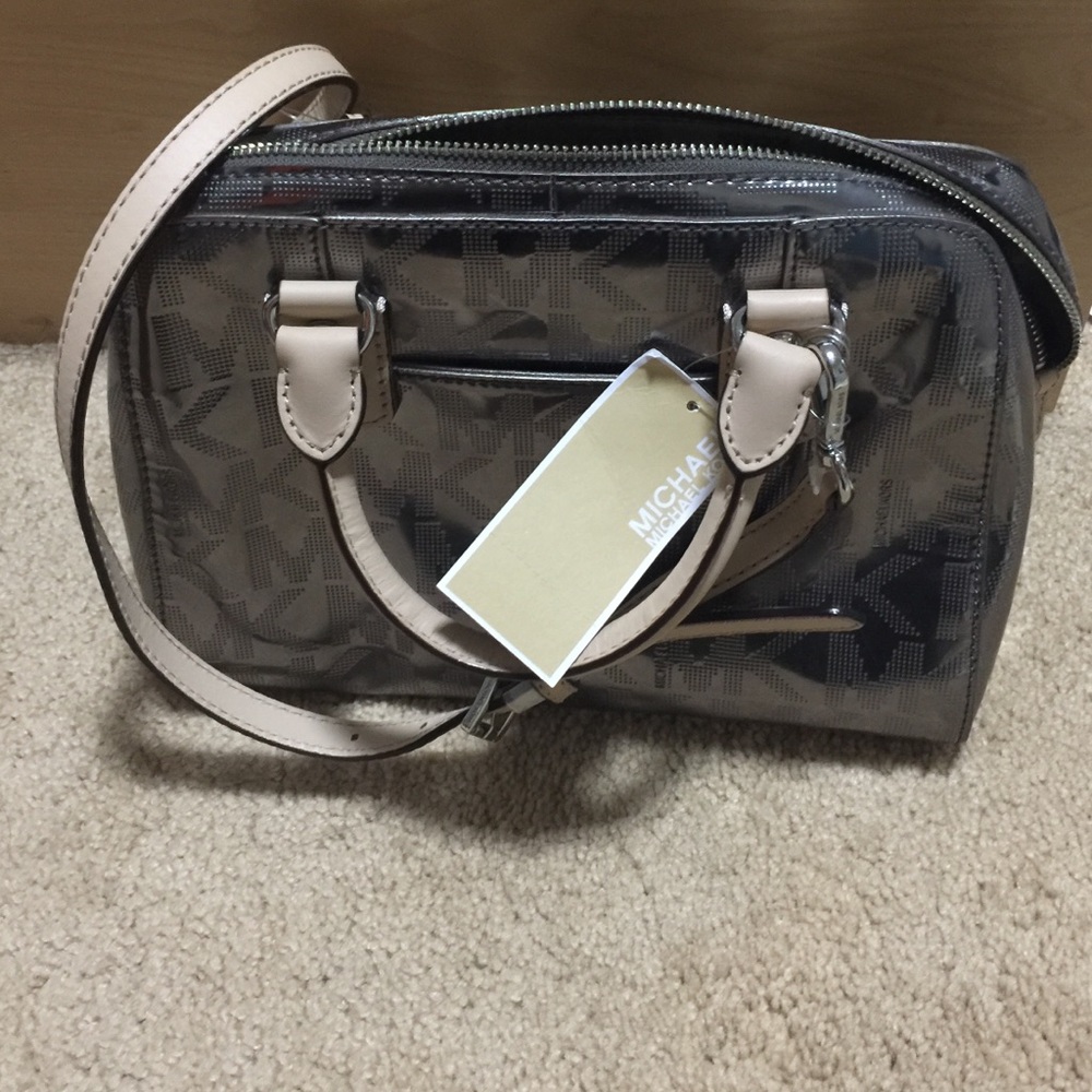 Michael kors metallic small satchel