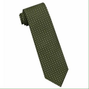 Green Houndstooth Tie with Matching Pocket Square
